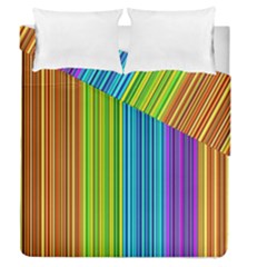 Colorful Lines Duvet Cover Double Side (queen Size) by Valentinaart