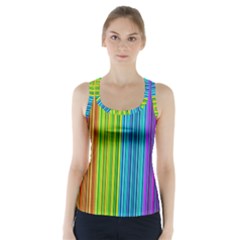 Colorful Lines Racer Back Sports Top by Valentinaart