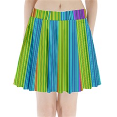 Colorful Lines Pleated Mini Skirt by Valentinaart