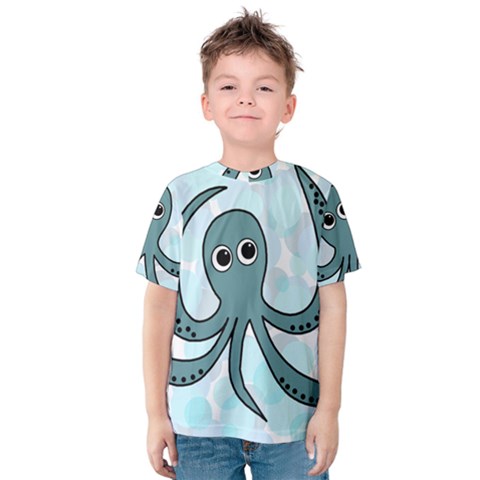 Octopus Kids  Cotton Tee by Valentinaart