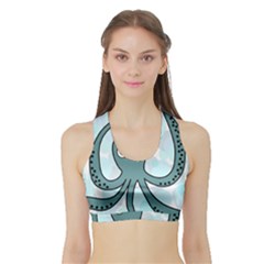 Octopus Sports Bra With Border by Valentinaart