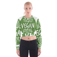 Vegan Label3 Scuro Women s Cropped Sweatshirt by CitronellaDesign