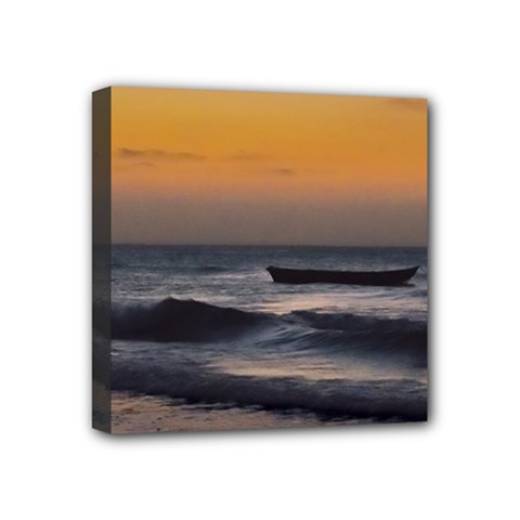 Small Boat At Sea Jericoacoara Brazil Mini Canvas 4  X 4  by dflcprints