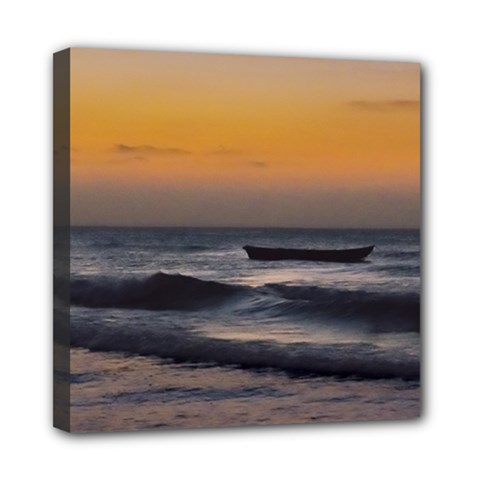 Small Boat At Sea Jericoacoara Brazil Mini Canvas 8  X 8  by dflcprints