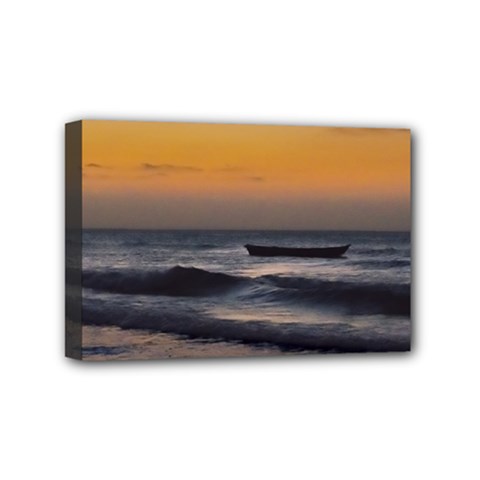 Small Boat At Sea Jericoacoara Brazil Mini Canvas 6  X 4  by dflcprints