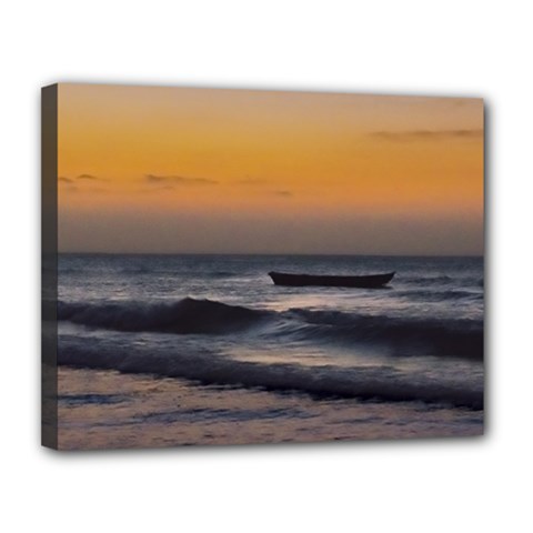 Small Boat At Sea Jericoacoara Brazil Canvas 14  X 11  by dflcprints