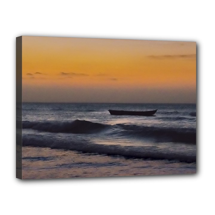 Small Boat At Sea Jericoacoara Brazil Canvas 16  x 12 