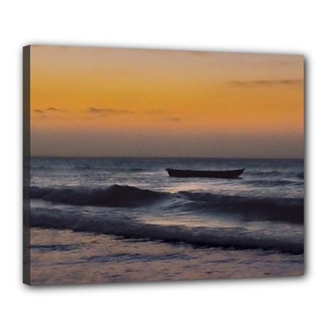 Small Boat At Sea Jericoacoara Brazil Canvas 20  X 16  by dflcprints