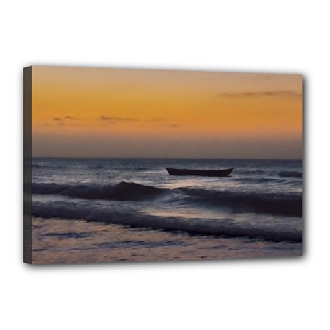 Small Boat At Sea Jericoacoara Brazil Canvas 18  X 12  by dflcprints