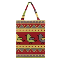 Brown Bird Pattern Classic Tote Bag by Valentinaart