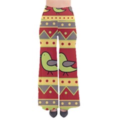 Brown Bird Pattern Pants by Valentinaart