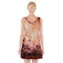 Wonderful Flowers In Soft Colors With Bubbles V-Neck Sleeveless Skater Dress View2