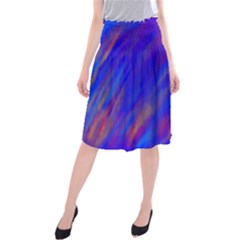 Smudges In Blue Midi Beach Skirt by DeneWestUK