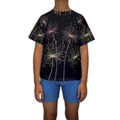 Elegant Dandelions  Kids  Short Sleeve Swimwear by Valentinaart