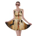 Halloween, Cute Girl With Pumpkin And Spiders Skater Dress View1