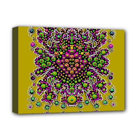 Fantasy Flower Peacock With Some Soul In Popart Deluxe Canvas 16  X 12   by pepitasart