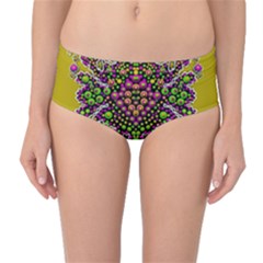 Fantasy Flower Peacock With Some Soul In Popart Mid-waist Bikini Bottoms by pepitasart