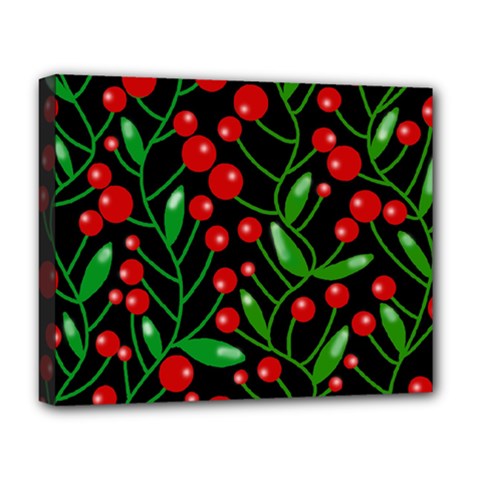 Red Christmas Berries Deluxe Canvas 20  X 16   by Valentinaart