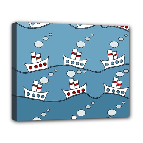 Boats Deluxe Canvas 20  X 16   by Valentinaart