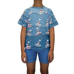 Boats Kids  Short Sleeve Swimwear by Valentinaart