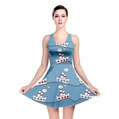 Boats Reversible Skater Dress by Valentinaart