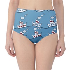 Boats High-waist Bikini Bottoms by Valentinaart