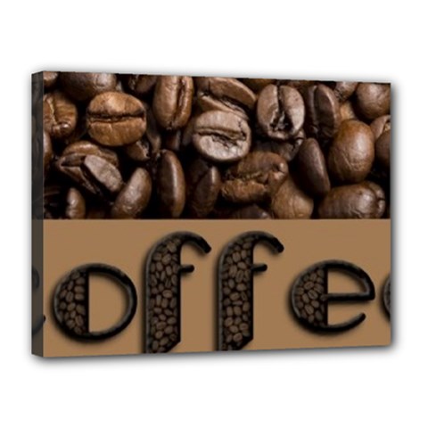 Funny Coffee Beans Brown Typography Canvas 16  X 12 