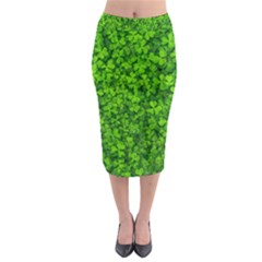 Shamrock Clovers Green Irish St  Patrick Ireland Good Luck Symbol 8000 Sv Midi Pencil Skirt by yoursparklingshop