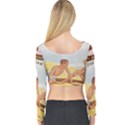 Vintage Summer Sunscreen Advertisement Long Sleeve Crop Top View2