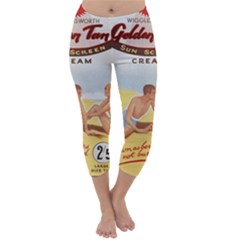 Vintage Summer Sunscreen Advertisement Capri Winter Leggings  by yoursparklingshop