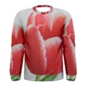 Red Tulip Watercolor Painting Men s Long Sleeve Tee View1