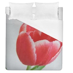 Red Tulip Watercolor Painting Duvet Cover Single Side (queen Size) by picsaspassion