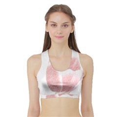 Red Tulip Pencil Drawing Sports Bra With Border by picsaspassion