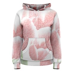 Red Tulip Pencil Drawing Women s Pullover Hoodie