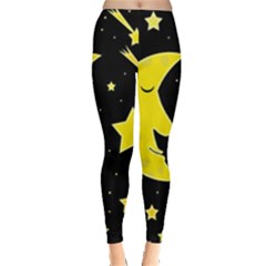 Sleeping Moon Leggings  by Valentinaart