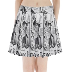 Vintage Song Sheet Lyrics Black White Typography Pleated Mini Skirt by yoursparklingshop