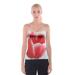 Tulip Red Watercolor Painting Spaghetti Strap Top by picsaspassion