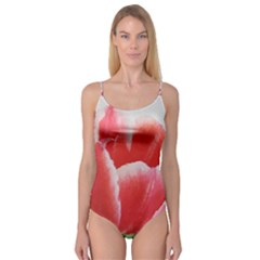 Tulip Red Watercolor Painting Camisole Leotard  by picsaspassion