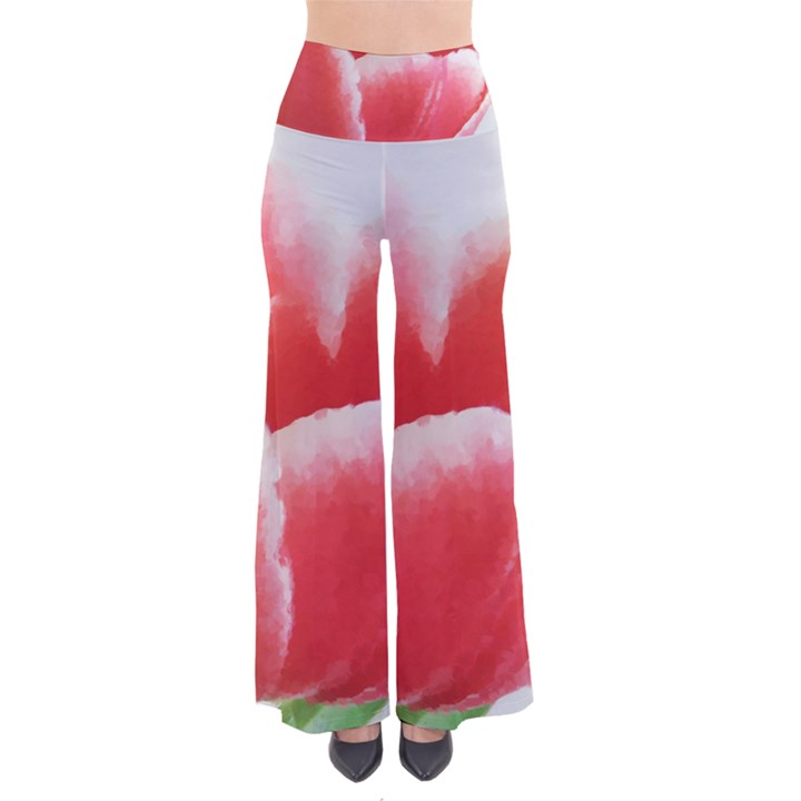 Tulip red watercolor painting Pants