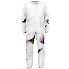 White Magnolia Pencil Drawing Art Onepiece Jumpsuit (men)  by picsaspassion