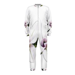 White Magnolia Pencil Drawing Art Onepiece Jumpsuit (kids) by picsaspassion