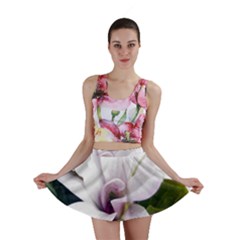 Magnolia Wit Aquarel Painting Art Mini Skirt by picsaspassion