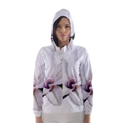 Magnolia Wit Aquarel Painting Art Hooded Wind Breaker (women) by picsaspassion