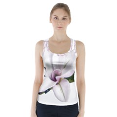 Magnolia Wit Aquarel Painting Art Racer Back Sports Top by picsaspassion