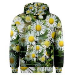 White Summer Flowers Oil Painting Art Men s Zipper Hoodie