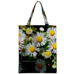 White Summer Flowers Oil Painting Art Zipper Classic Tote Bag by picsaspassion