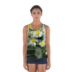 White Summer Flowers Oil Painting Art Women s Sport Tank Top 