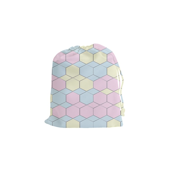 Colorful honeycomb - diamond pattern Drawstring Pouches (Small) 