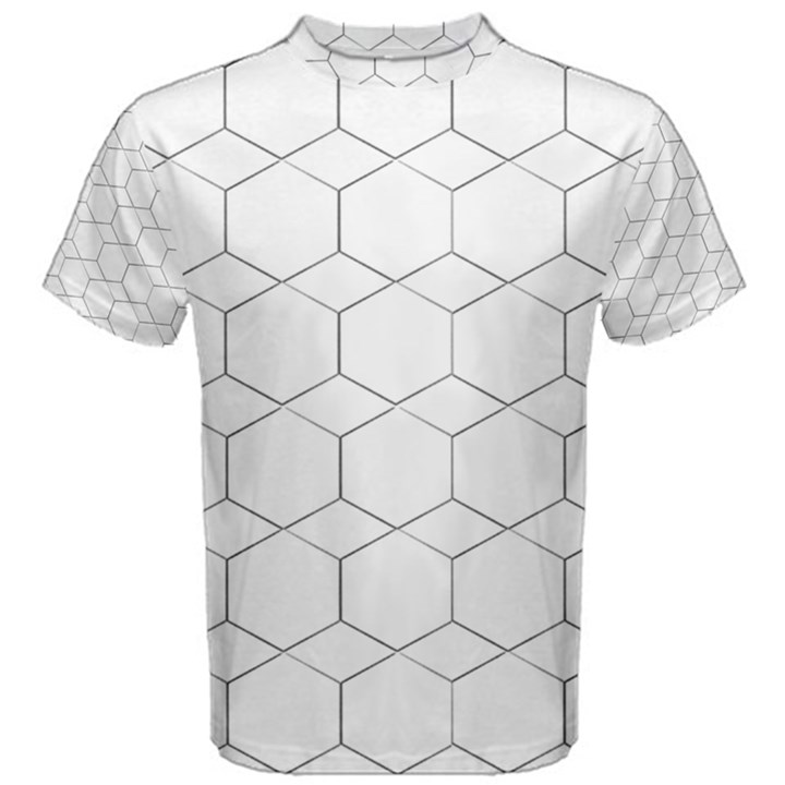  honeycomb - diamond black and white pattern Men s Cotton Tee