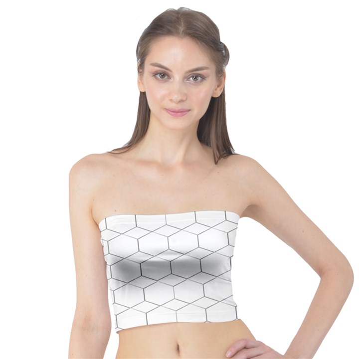  honeycomb - diamond black and white pattern Tube Top